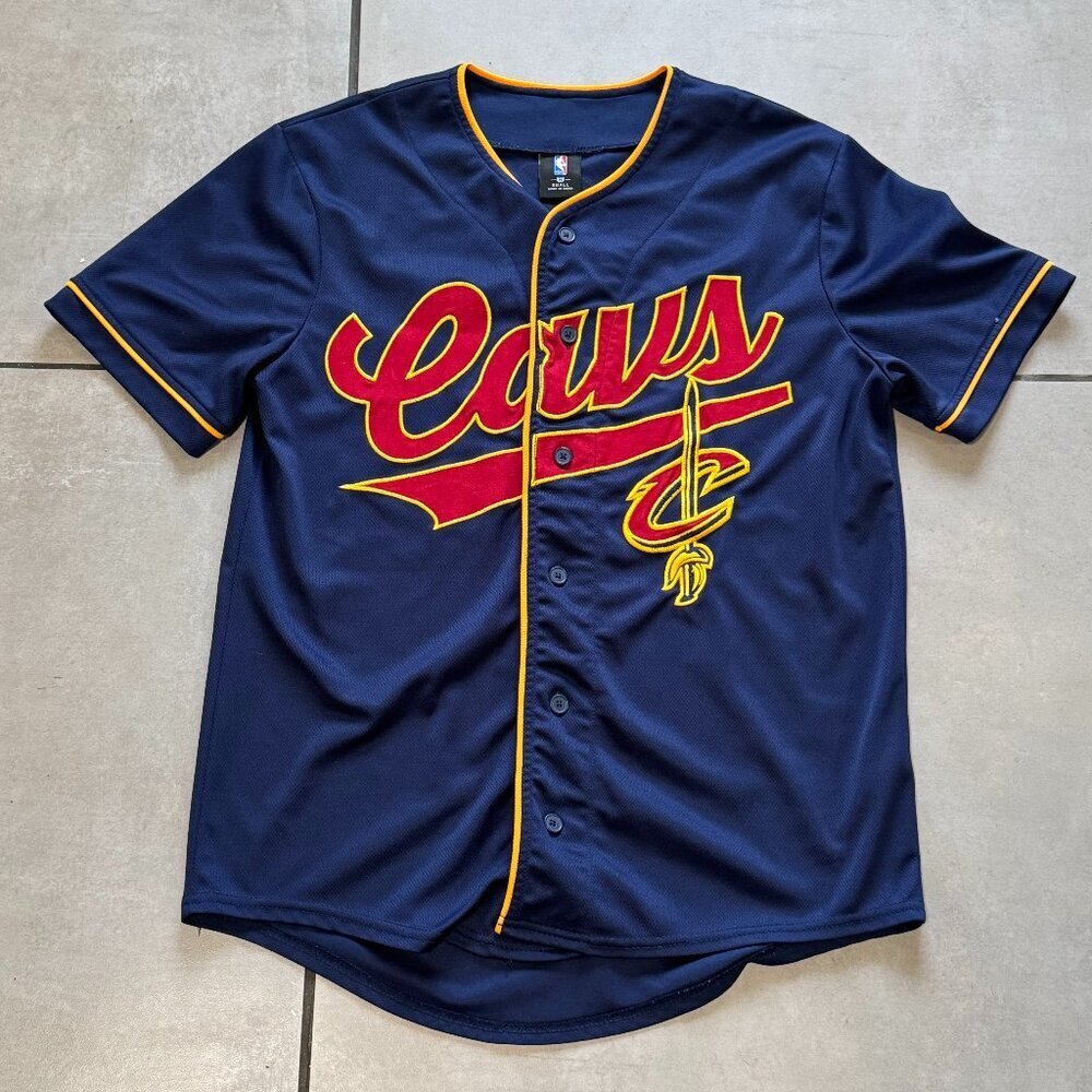 NBA Cleveland Cavaliers Baseball Style Jersey Navy Size Small